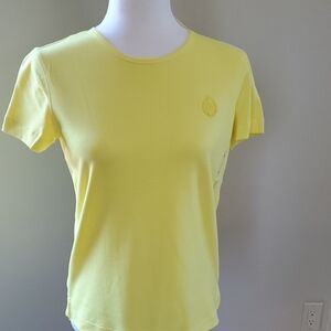 Liz Claiborne Yellow Fitted Short Sleeve Tee